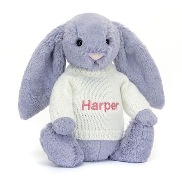 Bashful Viola Bunny with Personalized Cream Jumper