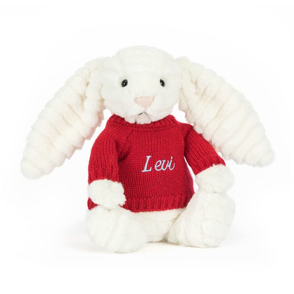 Bashful Luxe Bunny Nimbus with Personalized Red Jumper