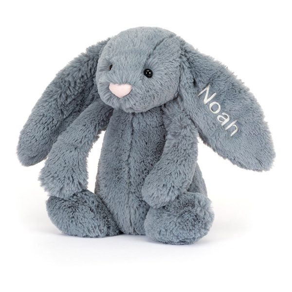 Personalized Bashful Dusky Blue Bunny Medium